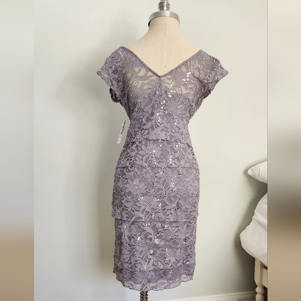 NEW - Silver Sequin Evening Dress - NWT - Picture 5 of 13